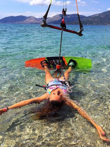 kitesurfing kiteboarding in Greece Evia Island